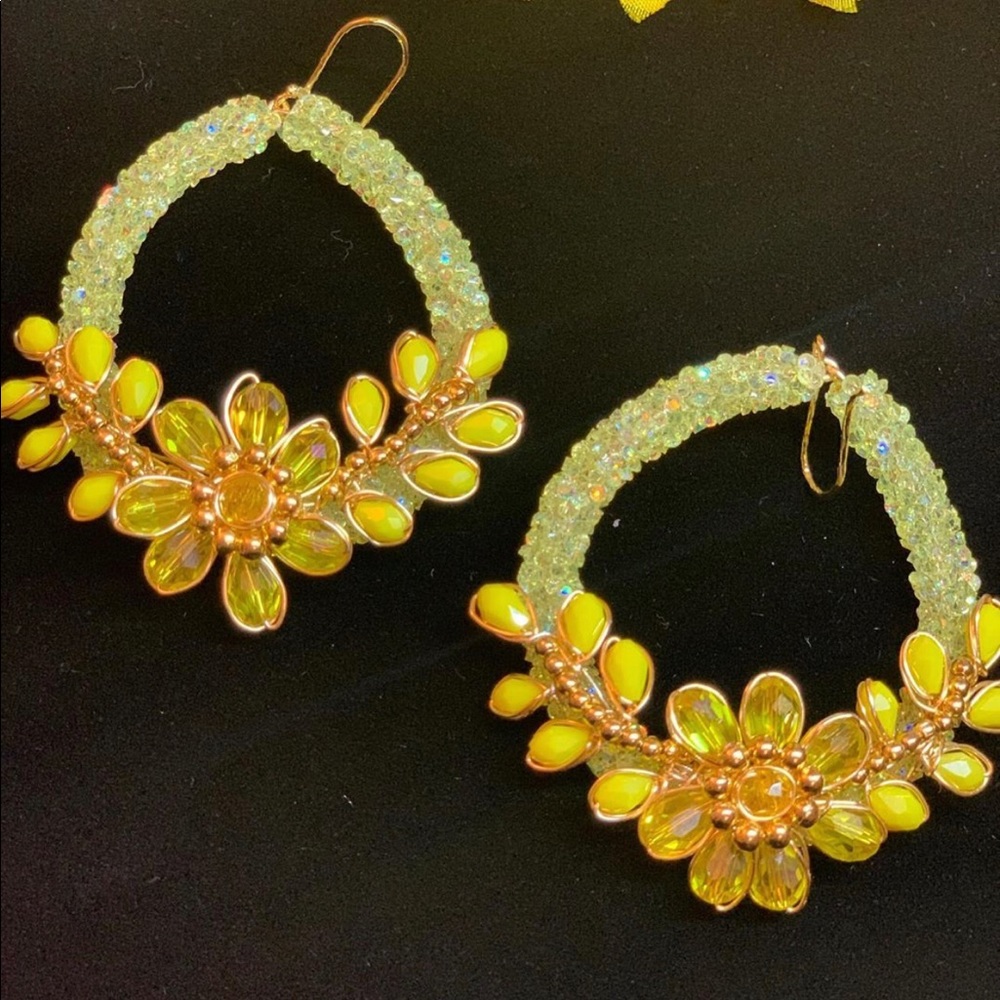 Gold plated hand made earrings